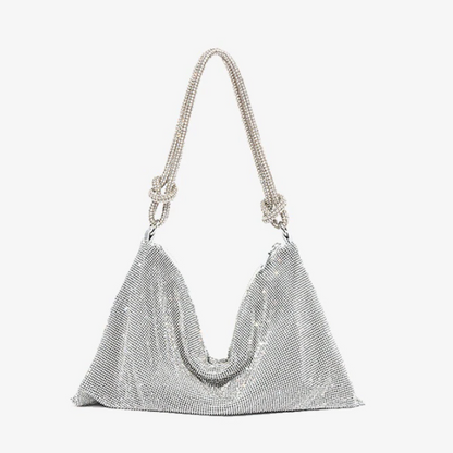 Emilia | Luxe Glanzende Handtas Met Ketting Detail