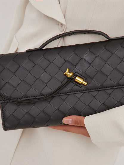 Celeste | Luxe Geweven Handtas Met Gouden Sluiting
