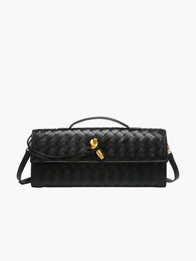 Celeste | Luxe Geweven Handtas Met Gouden Sluiting