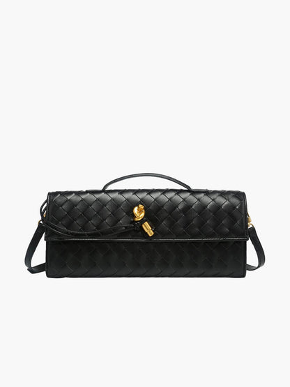 Celeste | Luxe Geweven Handtas Met Gouden Sluiting