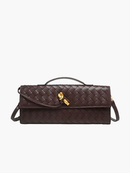 Celeste | Luxe Geweven Handtas Met Gouden Sluiting