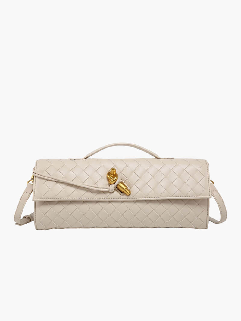 Celeste | Luxe Geweven Handtas Met Gouden Sluiting