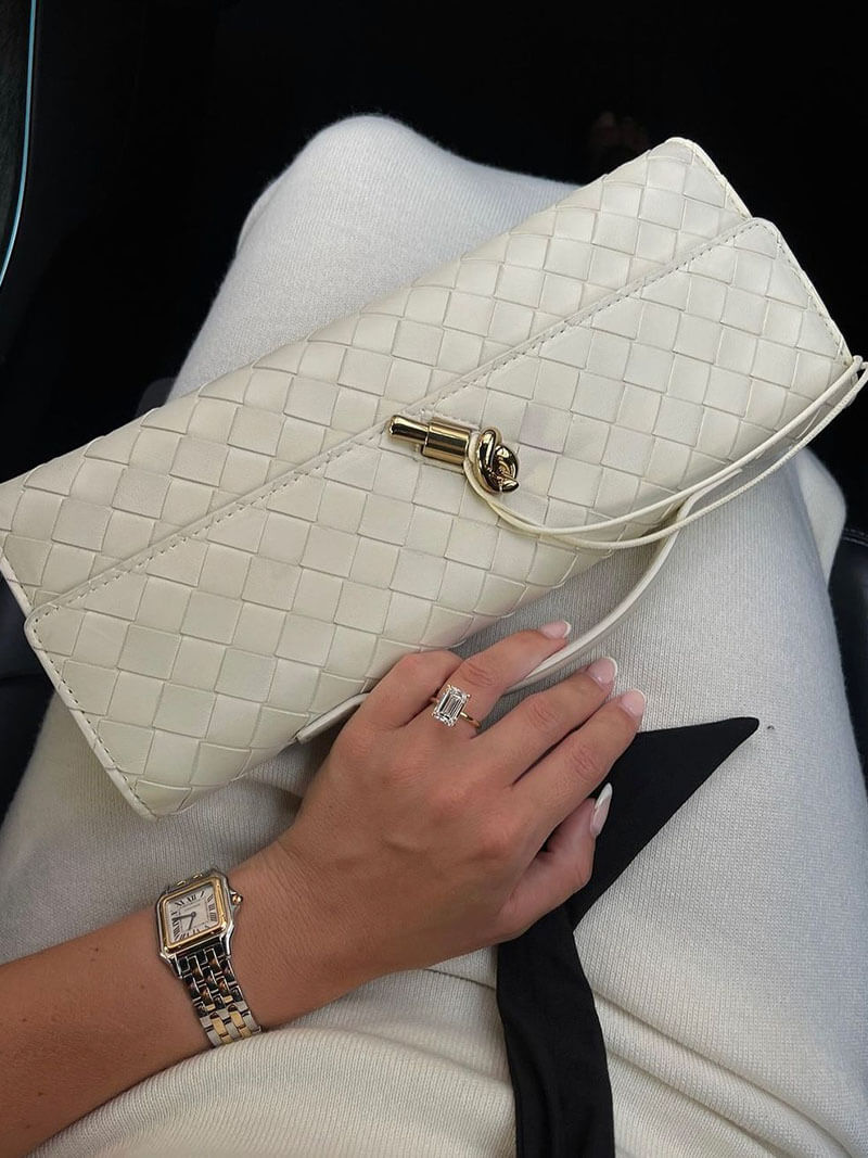 Celeste | Luxe Geweven Handtas Met Gouden Sluiting