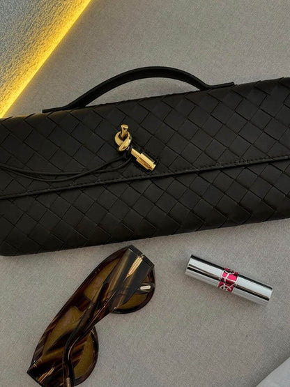 Celeste | Luxe Geweven Handtas Met Gouden Sluiting
