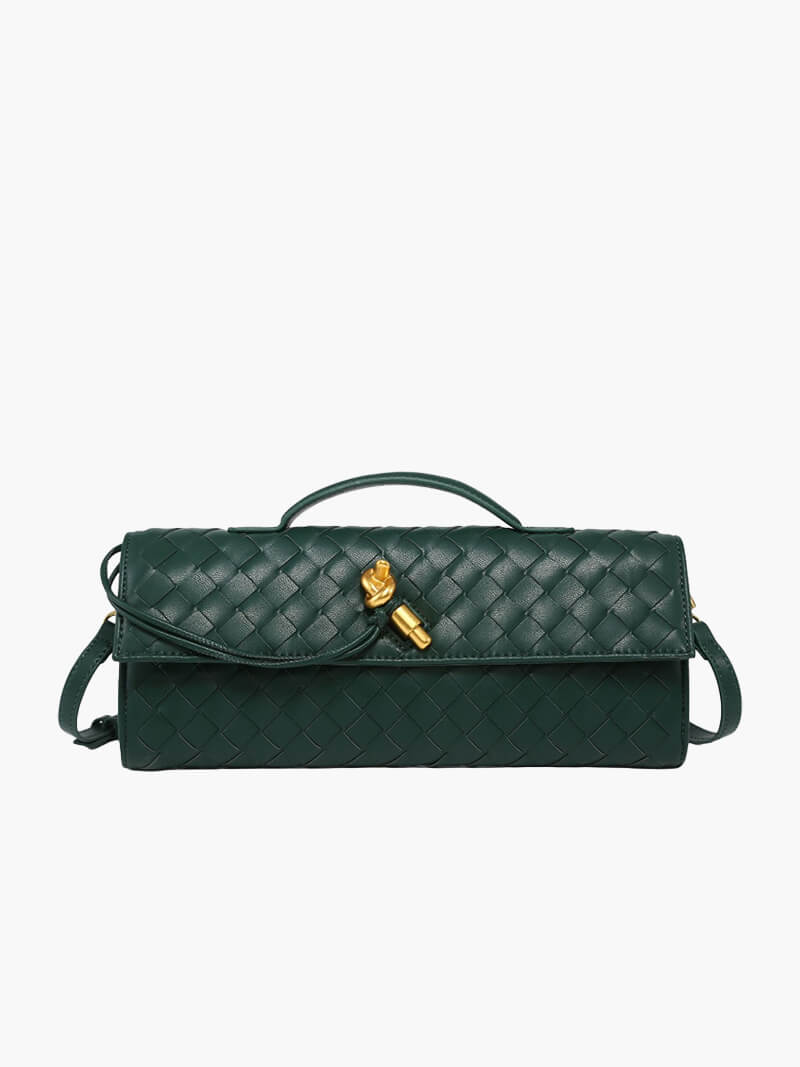 Celeste | Luxe Geweven Handtas Met Gouden Sluiting