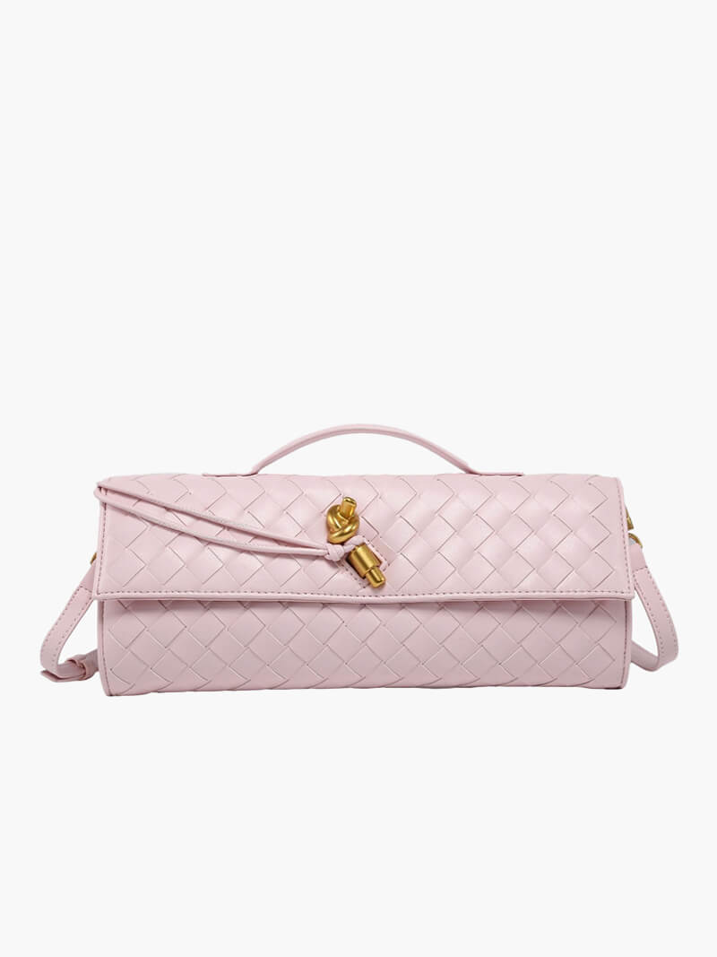 Celeste | Luxe Geweven Handtas Met Gouden Sluiting