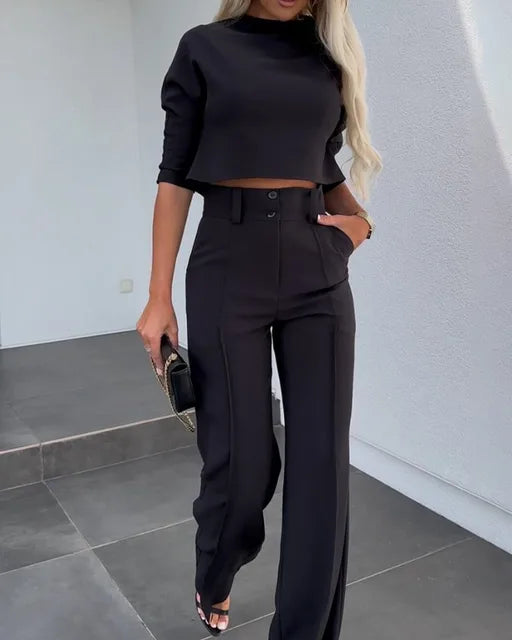 Victoria | Elegante Flare Set Top Met Pantalon