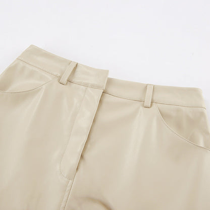 Antoinette | Leren Rok Met Hoge Taille