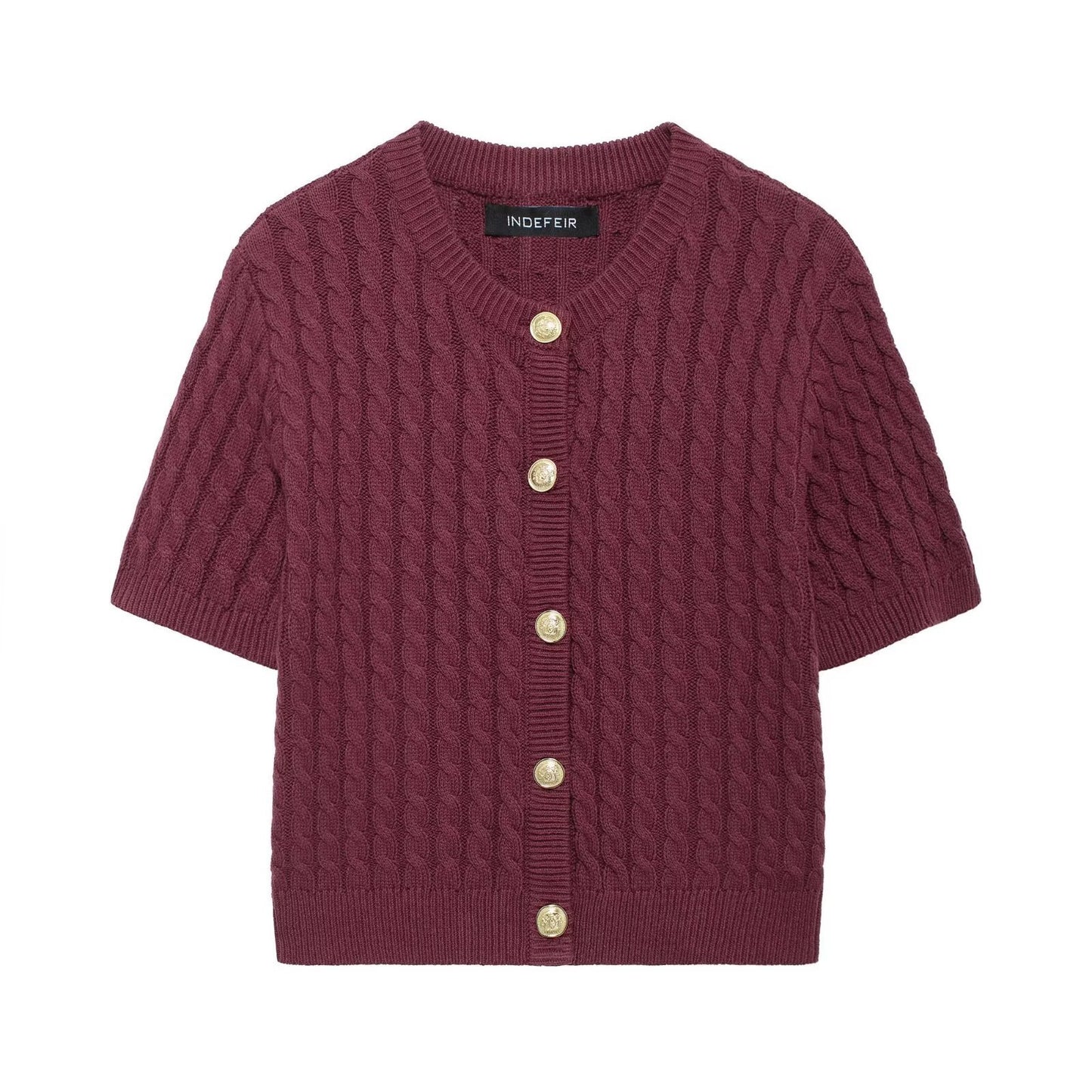 Celeste | Vest Met Korte Mouwen En Goude Knopen