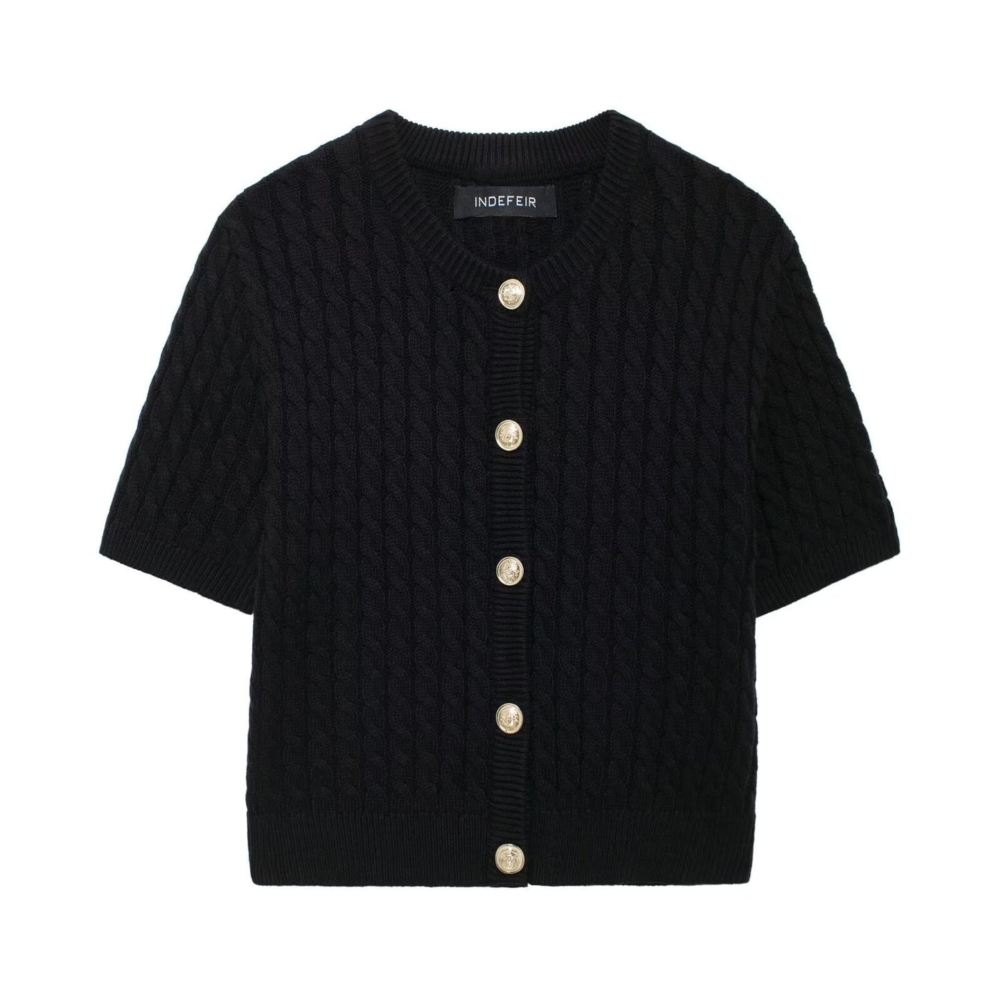 Celeste | Vest Met Korte Mouwen En Goude Knopen