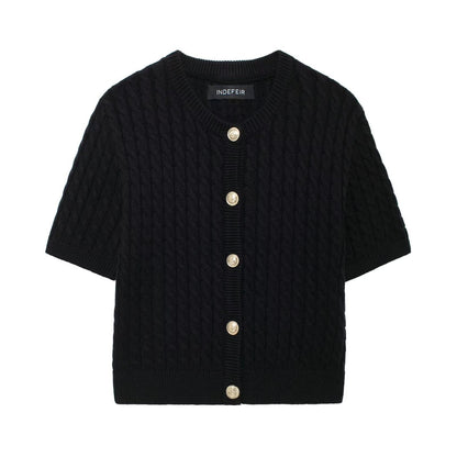 Celeste | Vest Met Korte Mouwen En Goude Knopen