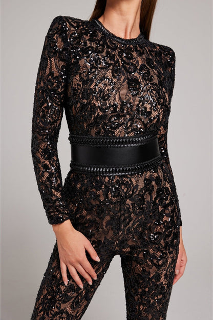 Grace | Betoverende Chique Glitter Jumpsuit Met Lange Mouwen