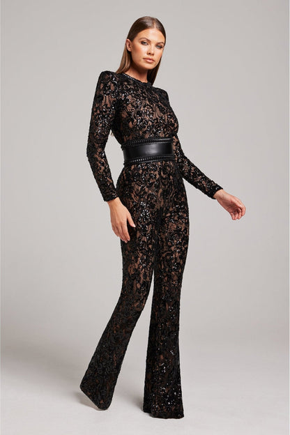 Grace | Betoverende Chique Glitter Jumpsuit Met Lange Mouwen