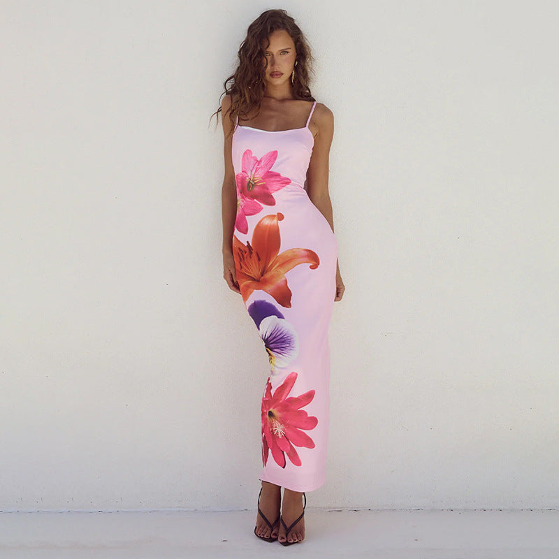 Yasmina | Lange Jurk Met Bloemenprint
