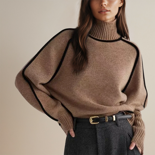 Celine | Wollen Coltrui Met Zwarte Details