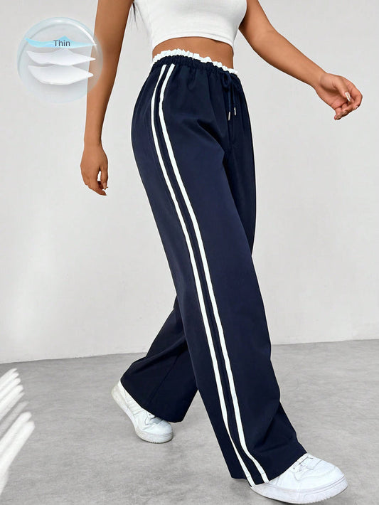 Mia | Rechte Broek Met Zijstreep