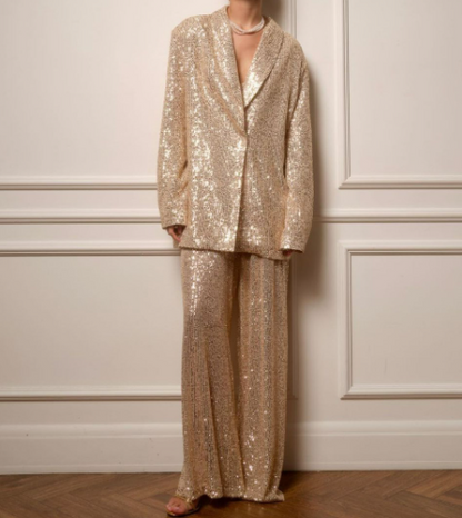 Esmeralda | Elegante Glinsterende Blazer Set met Pailletten voor Dames