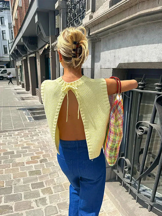 Alaya | Gebreide Top Met Open Rug