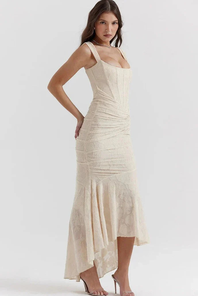 Luna | Elegante Lange Jurk Met Kant