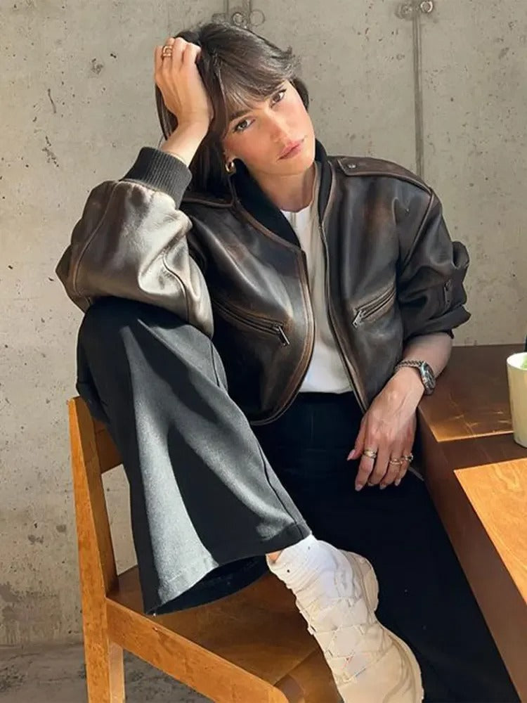 Yana | Stonewashed Vintage Bomber