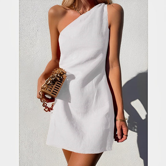 Naomi | Dames Mini Jurk One-Shoulder