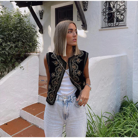Sofie | Geborduurd Gilet